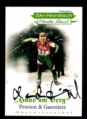 Claudia Künzel Autogrammkarte Original Signiert Nordische Kombination