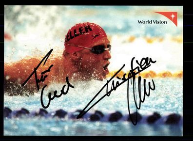 Christian Keller Autogrammkarte Original Signiert Schwimmen