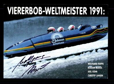 Wolfgang Hoppe Autogrammkarte Original Signiert Bobfahren + 2