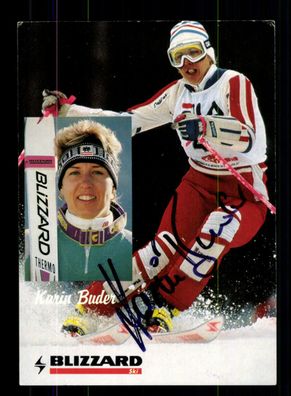 Karin Buder Autogrammkarte Original Signiert Ski Alpin + 1