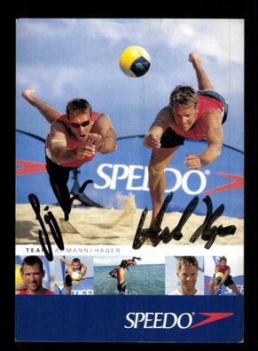 Jörg Ahmann und Axel Hagen Autogrammkarte Original Signiert Beachvolleyball