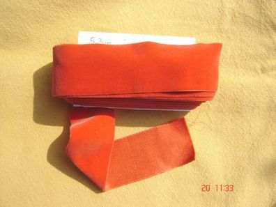 Samtband orange Satinrücken 4,8 cm breit Baumwolle aus Altbestand je Meter