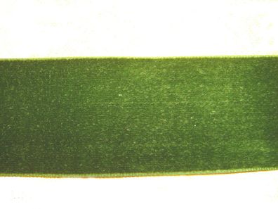 Samtband maigrün Satinrücken 5 cm breit Baumwolle aus Altbestand Rest 1,7 m SB10