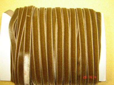 Samtband sand 0,9 cm breit Baumwolle aus Altbestand Rest je Meter