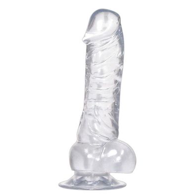 You2Toys Dildo in Penisform mit Hoden auf Saugfuß Crystal Clear Dong