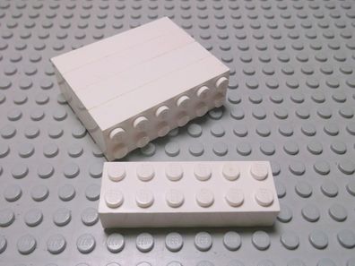 Lego 5 Basic Steine 2x6 hoch weiß 2456 Legos haben Kratzer
