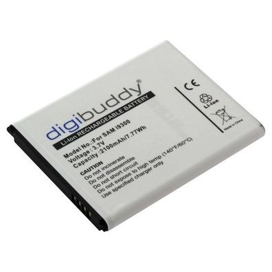 digibuddy - Ersatzakku kompatibel zu Samsung Galaxy S III i9300 - 3,7 Volt 2100mAh...
