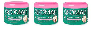 GEOMAR White Clay Mud Fango weißer Lehm 3 x 650g for sensitive Skin