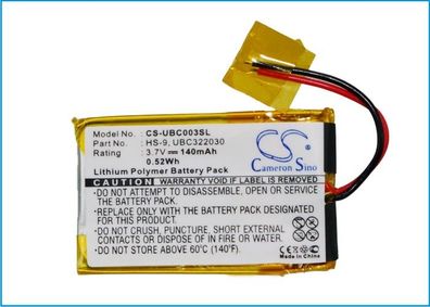 Ersatzakku - CS-UBC003SL - Ultralife UBC322030 / HS-9 - 3,7 Volt 140mAh Li-Polymer