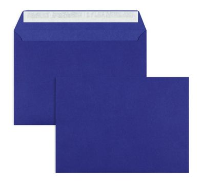 100 Briefumschläge Blau (Saphirblau) 162x229 mm (DIN C5) mit Haftklebung