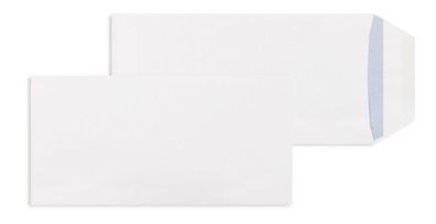 1000 Versandtaschen Weiß 110x220 mm (DIN Lang) mit Nassklebung