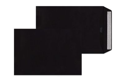 100 Versandtaschen Schwarz 229x324 mm (DIN C4) mit Haftklebung