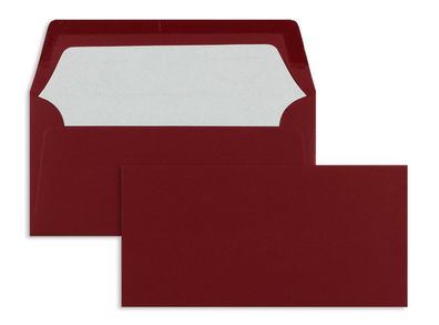 100 Briefumschläge Rot (Rosso) 110x220 mm (DIN Lang) mit Nassklebung