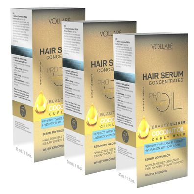 Haaröl Haarserum Haar Pflegeserum Reparatur mit Kokosnussöl 3x 30 ml