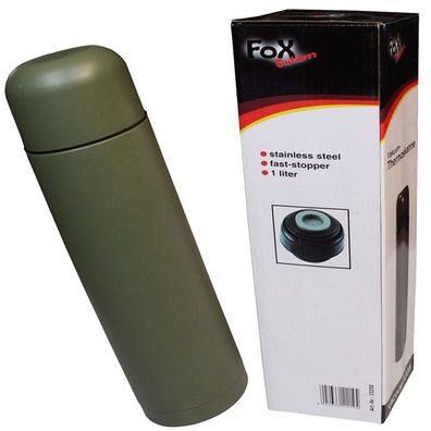 Fox Outdoor Vakuum Thermoskanne 1 Liter oliv Schnellverschluss