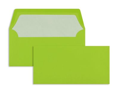 100 Briefumschläge Grün (Maigrün) 110x220 mm (DIN Lang) mit Nassklebung