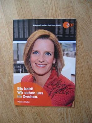 ZDF Fernsehmoderatorin Valerie Haller - handsigniertes Autogramm!!!