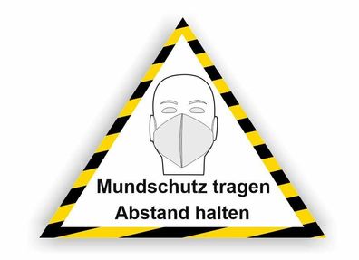 Mundschutz Aufkleber und Abstand halten Aufkleber Maske tragen (Rw80/5)