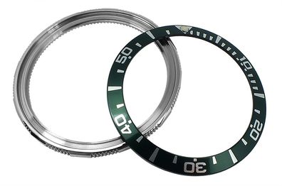 Jaguar Saphire Uhrenlünette silbern/ grün Edelstahl Registerring J860