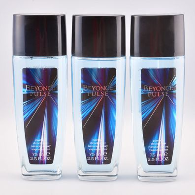3 x Beyonce PULSE Deodorant Spray / Deo Spray 75 ml = 225 ml