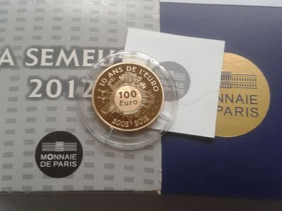 100 euro 2012 PP 17g Gold Frankreich Säerin Semeuse 10 Jahre Euro