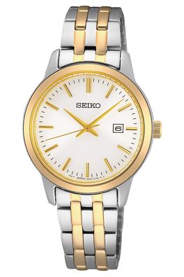 Seiko Damen-Armbanduhr zweifarbig SUR410P1