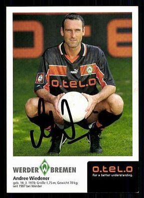 Andree Wiedener Werder Bremen 1998/99 Autogrammkarte+ + A 69992
