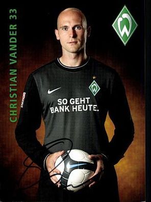 Christian Vander Werder Bremen 2009-10 Autogrammkarte + A 70038