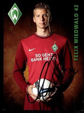 Felix Wiedwald Werder Bremen 2009-10 Autogrammkarte + A 70083