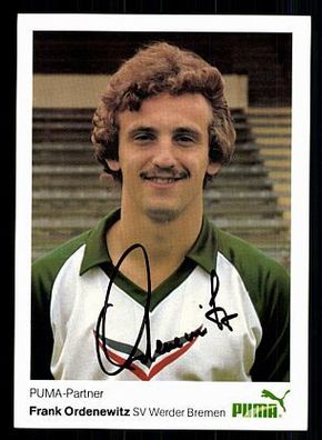 Frank Ordenewitz Werder Bremen 1985-86 Autogrammkarte + A 70098