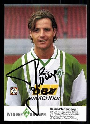 Heimo Pfeifenberger Werder Bremen 1996-97 Autogrammkarte + A 70128