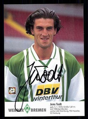Jens Todt Werder Bremen 1996-97 Autogrammkarte + A 70143
