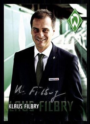 Klaus Filbry Werder Bremen 2011-12 Autogrammkarte + A 70192