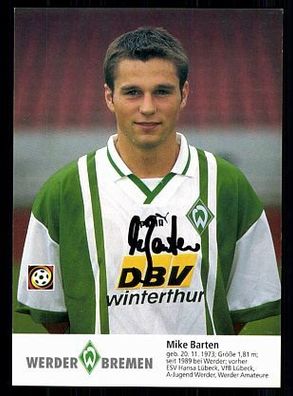Mike Barten Werder Bremen 1996-97 Autogrammkarte + A 70255