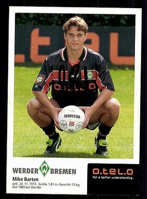 Mike Barten Werder Bremen 1998-99 Autogrammkarte + A 70256