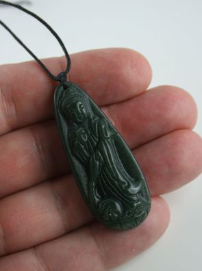 Jade Carving Kwan-Yin Amulett Talisman
