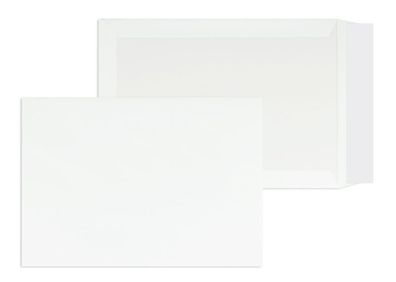 100 Papprückwandtaschen Weiß 324x457 mm (DIN C3) mit Haftklebung