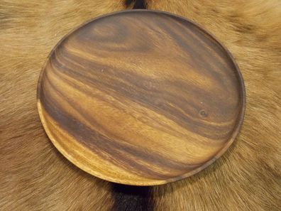 Holzteller Teller Schale Obstteller aus Akazienholz 25 cm Durchmesser Handarbeit