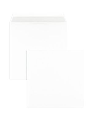 100 Briefumschläge Weiß 220x220 mm mit Haftklebung