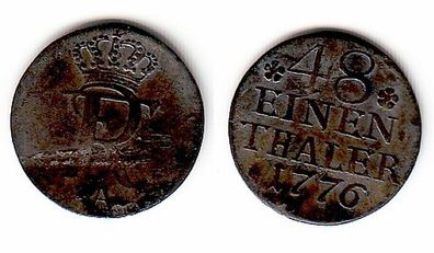 1/48 Taler Silber Münze Preussen 1776 A (109308)