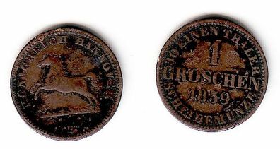 1 Groschen Silber Münze Hannover 1859 B (109068)