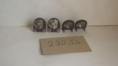 4 x Trimmpotentiometer, Trimmer, Trimmpoti, RFT 220 Ohm, große Ausführung, NOS