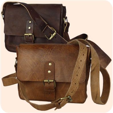 Leder Handtasche Noura 20x23cm - elegante Tasche - marokkanische Schultertasche