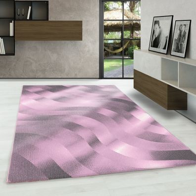 Kurzflor modern Teppich, Wohnzimmerteppich, Rechteckig PINK