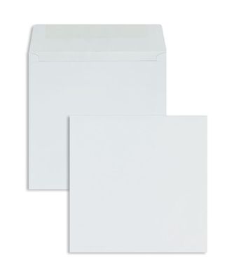 100 Briefumschläge Weiß 170x170 mm mit Nassklebung