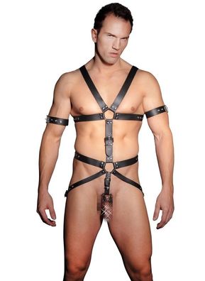 ZADO Leder Herren Body Harness Penisring fetisch bondage gothic S M L XL "Jones"