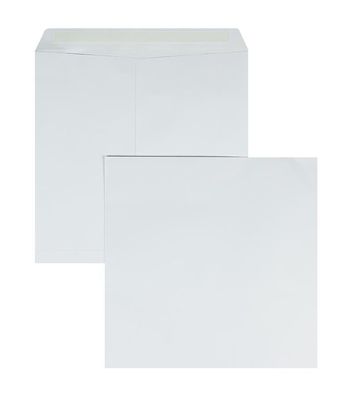250 Briefumschläge Weiß 330x330 mm mit Haftklebung