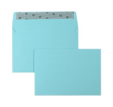 100 Briefumschläge Blau (Hellblau) 114x162 mm (DIN C6) mit Haftklebung