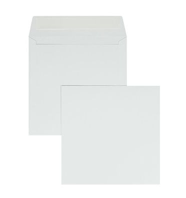 100 Briefumschläge Weiß 240x240 mm mit Haftklebung