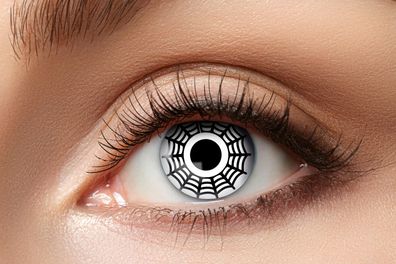 Kontaktlinse weiß, Muster Spinnennetz, Halloween, Cosplay Anime 3 Monatslinsen